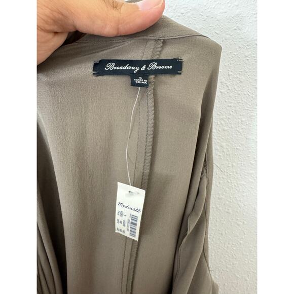 Madewell Broadway & Broome Silk Colorblock Long Sleeve Romper NWT Size Small - Picture 6 of 8